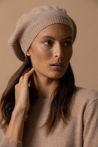 Jersey Vanessa 100 % cachemir, 2 hilos - Cuello redondo. - Camel