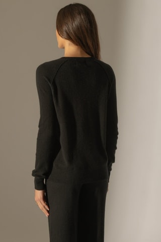 Jersey Wilma 100 % cachemir - Cuello redondo. - Negro