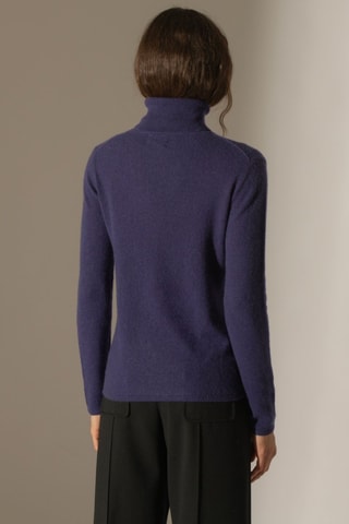 Jersey Ashley 100 % cachemir, 2 hilos - Jersey de cuello vuelto - Violeta