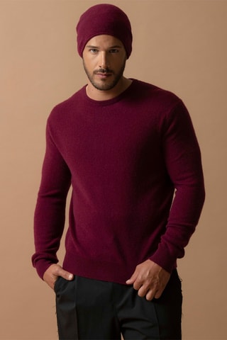 Jersey Blake 100 % cachemir, 2 hilos - Cuello redondo. - Burdeos