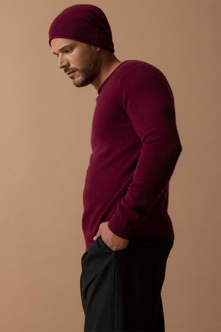 Jersey Blake 100 % cachemir, 2 hilos - Cuello redondo. - Burdeos