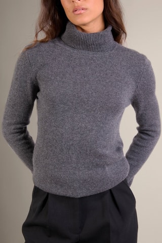 Jersey 100 % cachemir - Jersey de cuello vuelto - Antracita