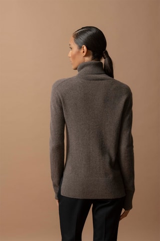 Jersey Tracy 100 % cachemir, 2 hilos - Jersey de cuello vuelto - Topo