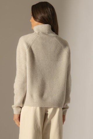 Jersey Maneses 100 % cachemir, 6 hilos - Jersey de cuello vuelto - Gris