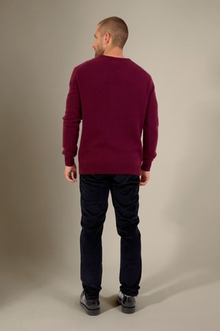 Jersey 100 % cachemir - Cuello redondo. - Burdeos