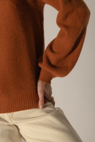 Jersey Pemba 100 % cachemir, 6 hilos - Jersey de cuello vuelto - Marrón