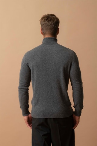 Jersey Trevor 100 % cachemir, 2 hilos - Jersey de cuello vuelto - Antracita