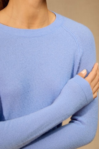 Jersey 100 % cachemir, 2 hilos - Cuello redondo. - Azul claro