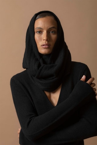 Jersey Gaby 100 % cachemir 4 hilos - Cuello de pico. - Negro
