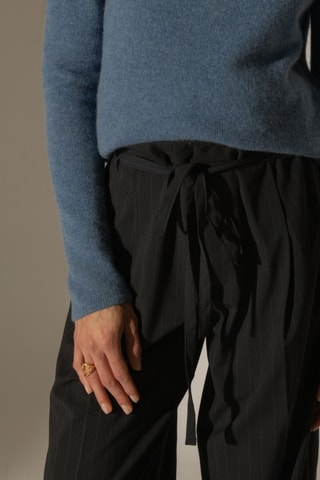 Jersey Willow 100 % cachemir, 4 hilos - Cuello vuelto - 268 g/m² - Azul