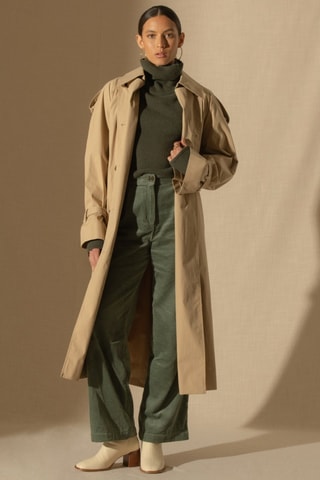 Jersey Willow 100 % cachemir, 4 hilos - Cuello vuelto - 268 g/m² - Caqui