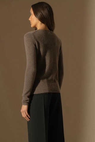 Jersey Marya 100 % cachemir, 4 hilos - Cuello redondo. - Topo