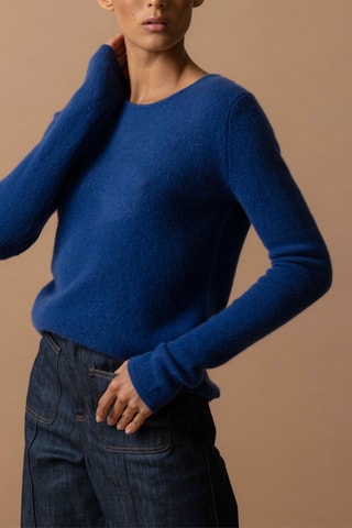Jersey Marya 100 % cachemir 4 hilos - Cuello redondo. - Azul