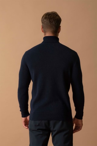 Jersey Marius 100 % cachemir 4 hilos - Cuello vuelto - 340 g - Azul marino