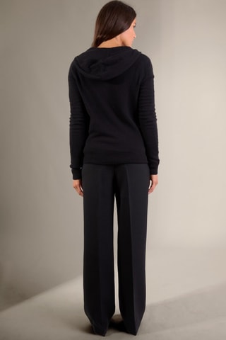Cárdigan con capucha 100 % cachemir - Cuello alto. - Negro