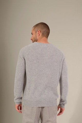 Jersey 100 % cachemir, 2 hilos - Cuello redondo. - Gris