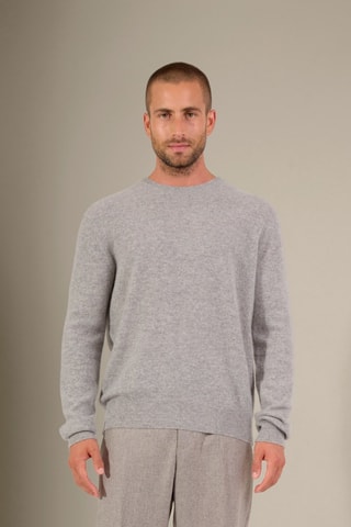 Jersey 100 % cachemir, 2 hilos - Cuello redondo. - Gris