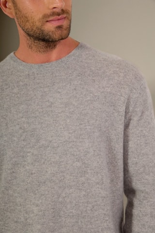 Jersey 100 % cachemir, 2 hilos - Cuello redondo. - Gris