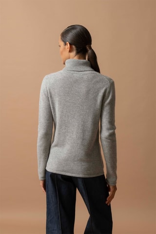 Jersey Willow 100 % cachemir 4 fils - Cuello vuelto - 267 g - Gris