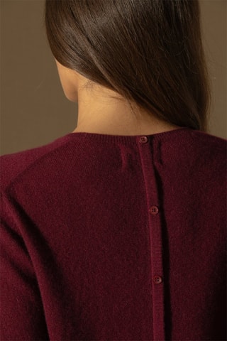 Jersey Vanessa 100 % cachemir, 2 hilos - Cuello redondo. - Burdeos