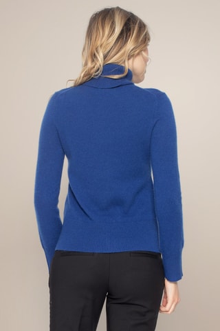 Jersey Tracy 100 % cachemir, 2 hilos - Jersey de cuello vuelto - Azul