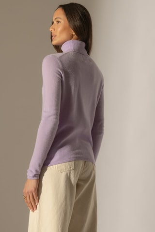 Jersey Ashley 100 % cachemir, 2 hilos - Jersey de cuello vuelto - Violeta