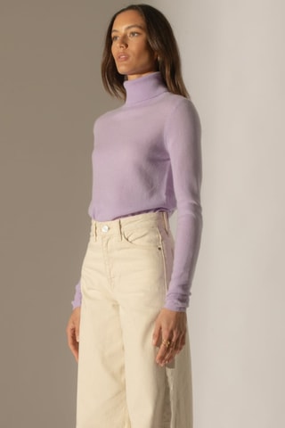 Jersey Ashley 100 % cachemir, 2 hilos - Jersey de cuello vuelto - Violeta