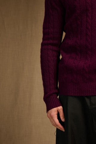 Jersey 100 % cachemir - Cuello redondo. - Burdeos