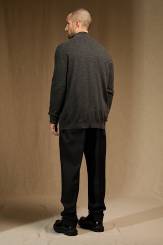 Cárdigan 100 % cachemir - Cuello de pico. - Gris