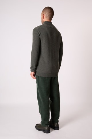Jersey 100 % cachemir - Cuello alto con cremallera. - Caqui