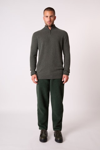 Jersey 100 % cachemir - Cuello alto con cremallera. - Caqui