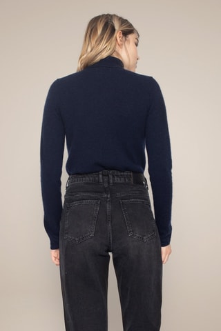Jersey Ashley 100 % cachemir, 2 hilos - Jersey de cuello vuelto - Azul marino