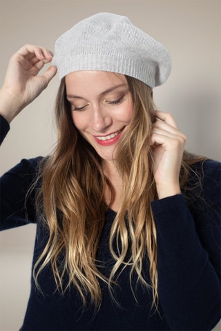 Boina Cloé 100 % cachemir, 4 hilos - Gris
