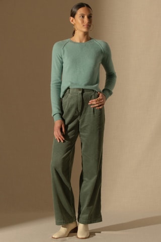 Jersey Wilma 100 % cachemir - Cuello redondo. - Verde