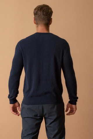 Jersey Blake 100 % cachemir, 2 hilos - Cuello redondo. - Azul marino