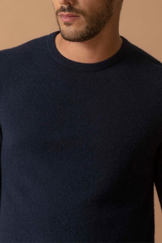 Jersey Blake 100 % cachemir, 2 hilos - Cuello redondo. - Azul marino