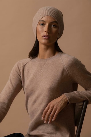 Gorro Faith 100 % cachemir, 2 hilos - Camel