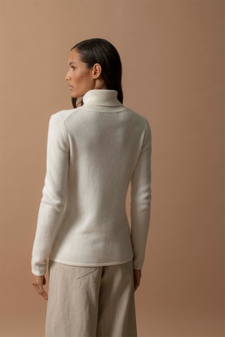 Jersey Willow 100 % cachemir 4 fils - Jersey de cuello vuelto - Blanco