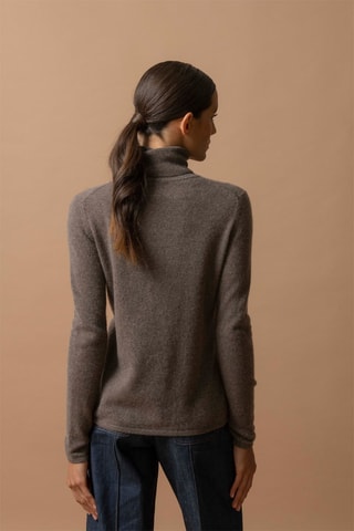 Jersey Ashley 100 % cachemir, 2 hilos - Jersey de cuello vuelto - Topo