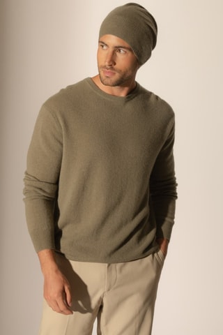 Jersey Blake 100 % cachemir - Cuello redondo. - Caqui