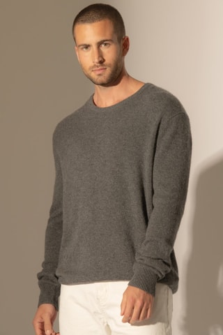 Jersey Eden 100 % cachemir, 4 hilos - Cuello redondo. - Antracita
