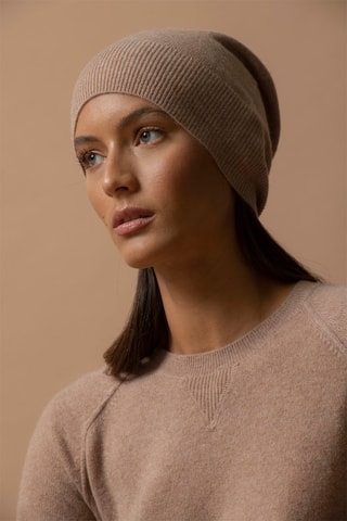Jersey Wilma 100 % cachemir, 2 hilos - Cuello redondo. - Camel