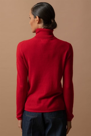 Jersey Ashley 100 % cachemir, 2 hilos - Jersey de cuello vuelto - Rojo