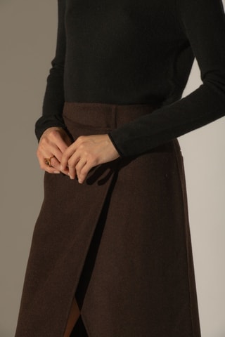 Jersey Megan 100 % cachemir, 2 hilos - Cuello barco. - Negro