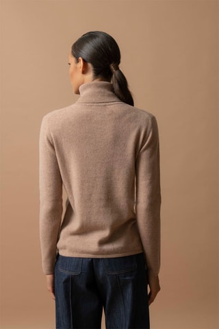 Jersey Ashley 100 % cachemir, 2 hilos - Jersey de cuello vuelto - Camel