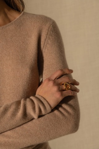 Jersey Marya 100 % cachemir, 4 hilos - Cuello redondo. - Camel