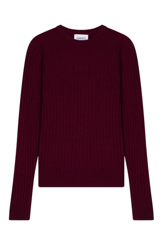 Jersey regular fit Kylie 100 % cachemir, 2 hilos - Cuello redondo. - Burdeos