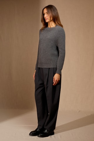 Jersey Océane 100 % cachemir, 4 hilos - Cuello redondo, 270 gr - Antracita