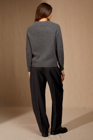 Jersey Océane 100 % cachemir, 4 hilos - Cuello redondo, 270 gr - Antracita