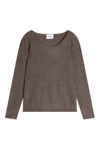 Jersey regular fit Lindsay 100 % cachemir, 2 hilos - Cuello barco. - Topo